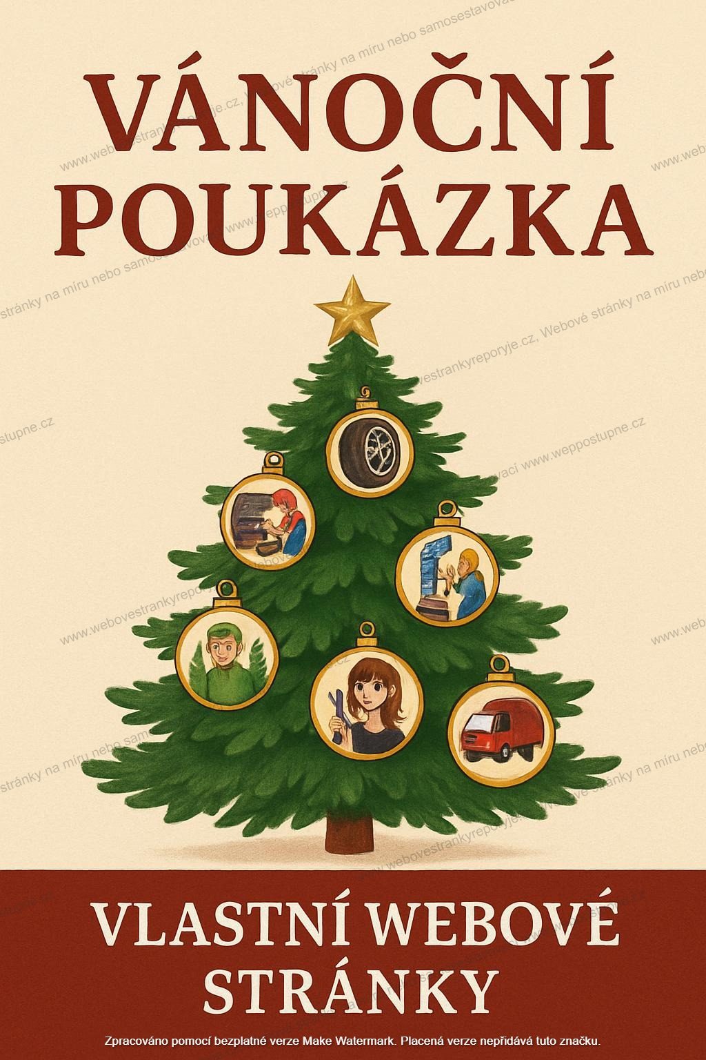 Vánoční dárkový poukaz, web jako překvapení.